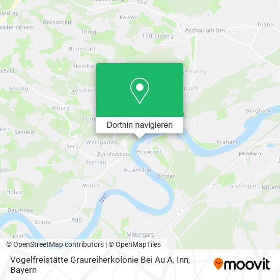 Vogelfreistätte Graureiherkolonie Bei Au A. Inn Karte
