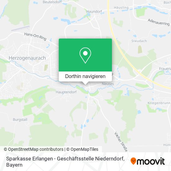 Sparkasse Erlangen - Geschäftsstelle Niederndorf Karte