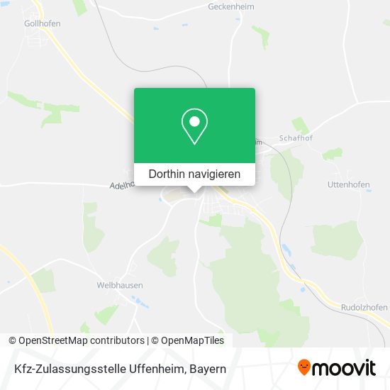 Kfz-Zulassungsstelle Uffenheim Karte