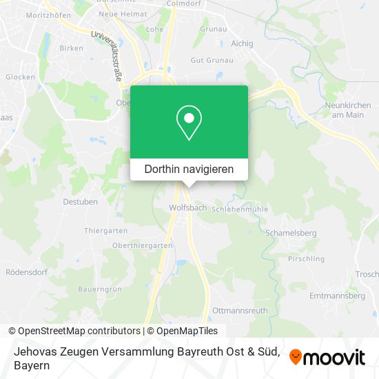 Jehovas Zeugen Versammlung Bayreuth Ost & Süd Karte