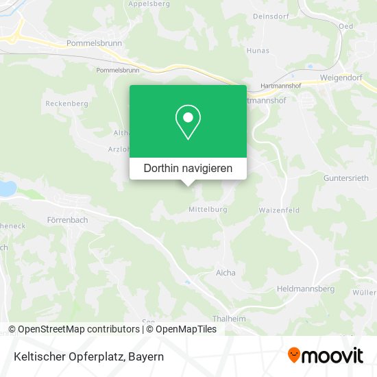 Keltischer Opferplatz Karte