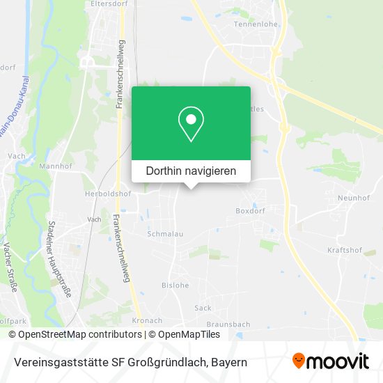 Vereinsgaststätte SF Großgründlach Karte