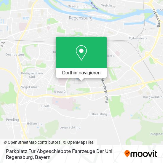 Parkplatz Für Abgeschleppte Fahrzeuge Der Uni Regensburg Karte