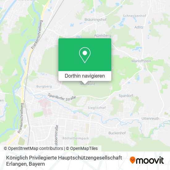 Königlich Privilegierte Hauptschützengesellschaft Erlangen Karte