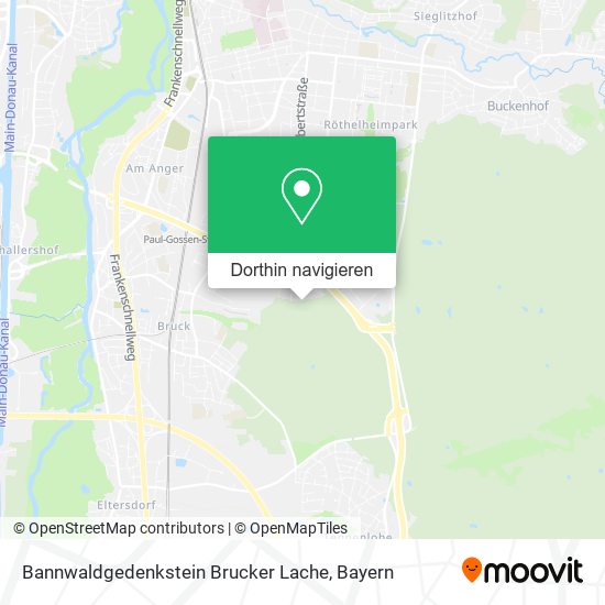 Bannwaldgedenkstein Brucker Lache Karte