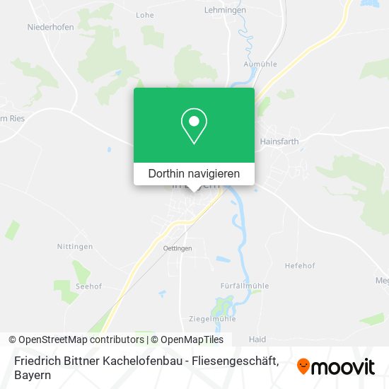 Friedrich Bittner Kachelofenbau - Fliesengeschäft Karte