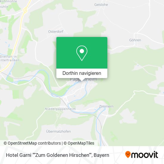 Hotel Garni ""Zum Goldenen Hirschen"" Karte