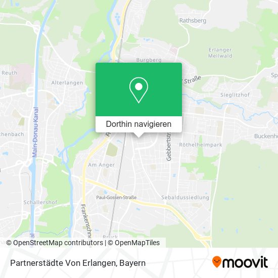 Partnerstädte Von Erlangen Karte