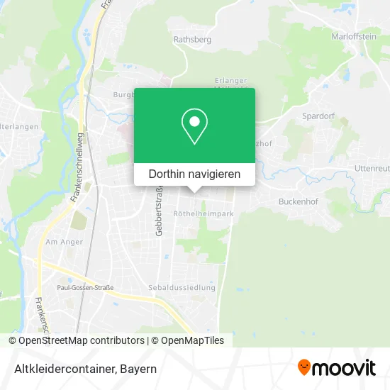 Altkleidercontainer Karte