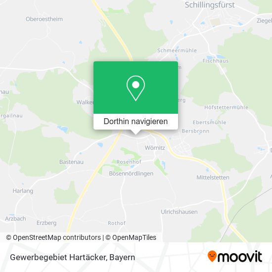 Gewerbegebiet Hartäcker Karte