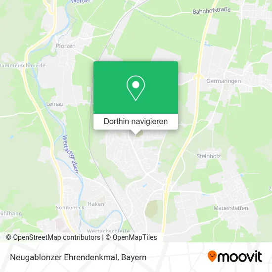 Neugablonzer Ehrendenkmal Karte