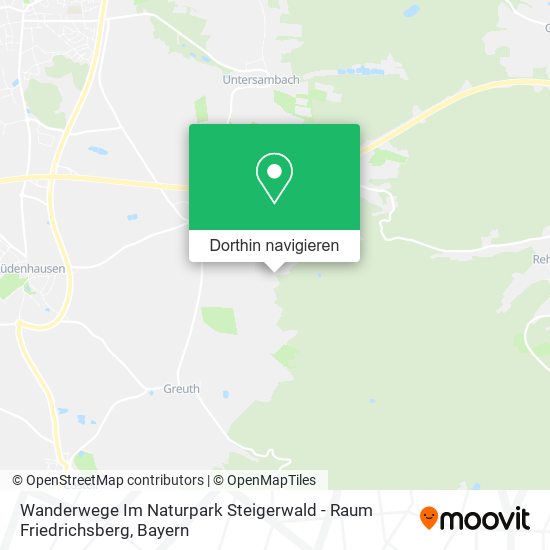 Wanderwege Im Naturpark Steigerwald - Raum Friedrichsberg Karte
