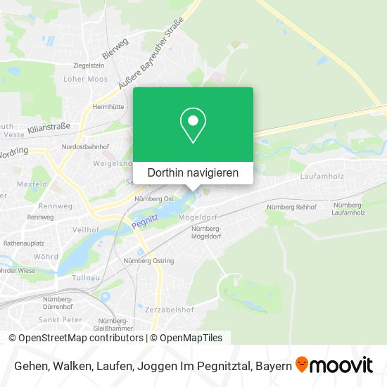 Gehen, Walken, Laufen, Joggen Im Pegnitztal Karte