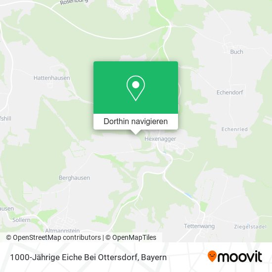 1000-Jährige Eiche Bei Ottersdorf Karte