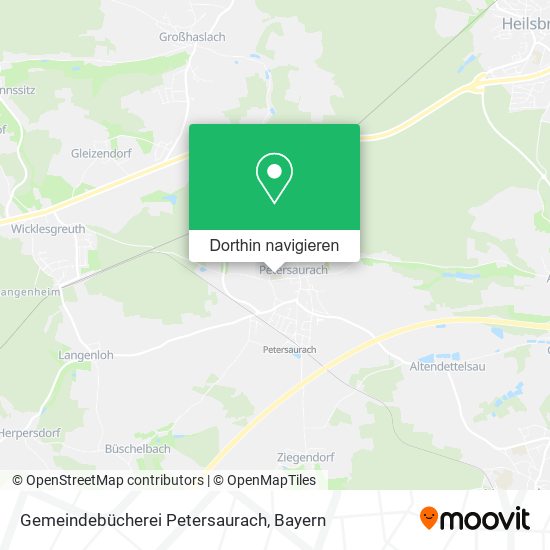 Gemeindebücherei Petersaurach Karte