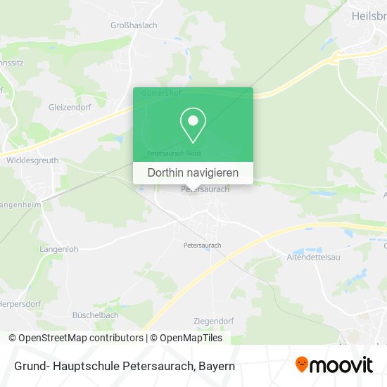 Grund- Hauptschule Petersaurach Karte