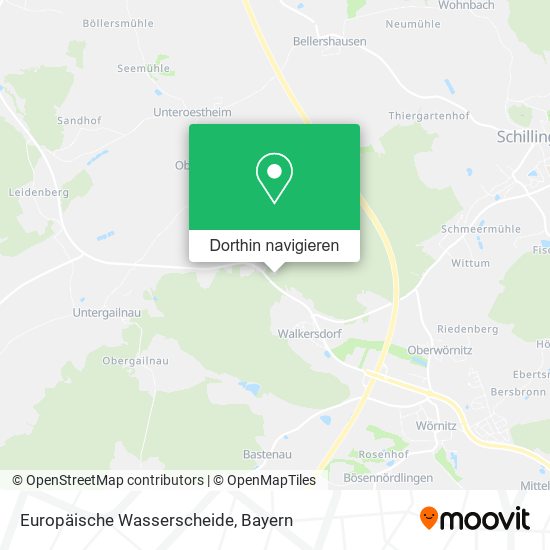 Europäische Wasserscheide Karte