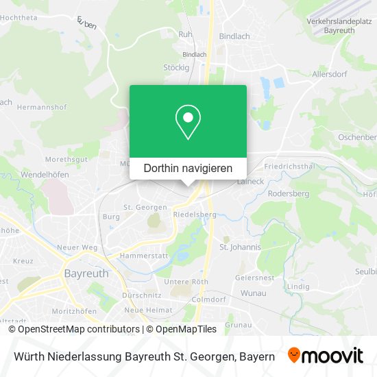 Würth Niederlassung Bayreuth St. Georgen Karte