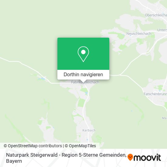 Naturpark Steigerwald - Region 5-Sterne Gemeinden Karte