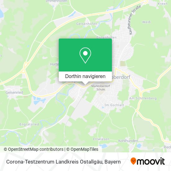 Corona-Testzentrum Landkreis Ostallgäu Karte
