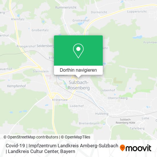 Covid-19 | Impfzentrum Landkreis Amberg-Sulzbach | Landkreis Cultur Center Karte