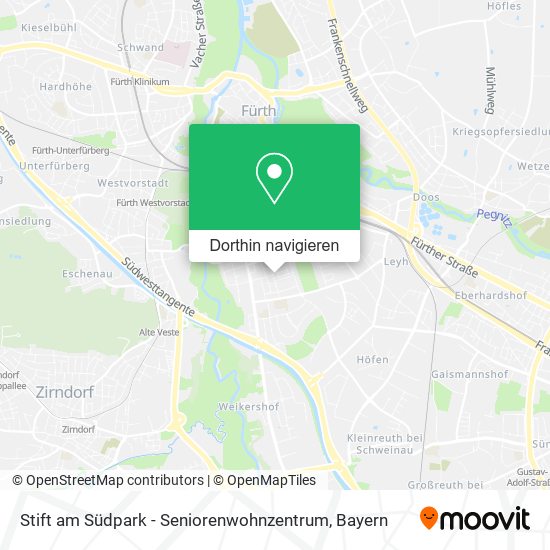 Stift am Südpark - Seniorenwohnzentrum Karte