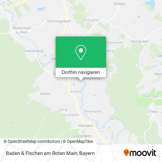 Baden & Fischen am Roten Main Karte
