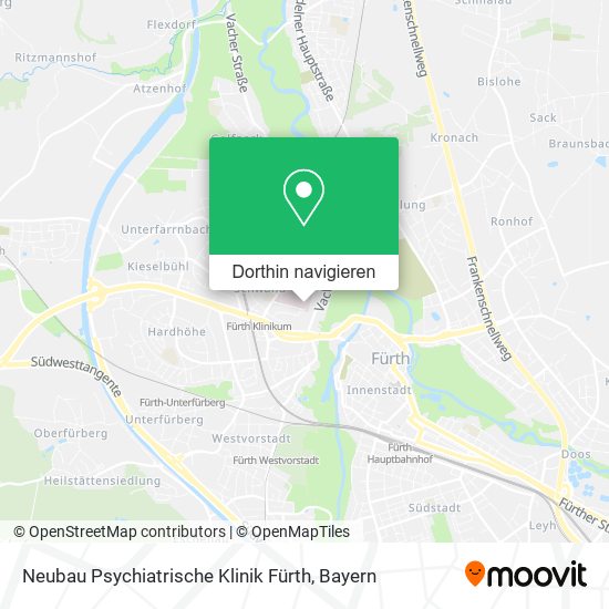 Neubau Psychiatrische Klinik Fürth Karte