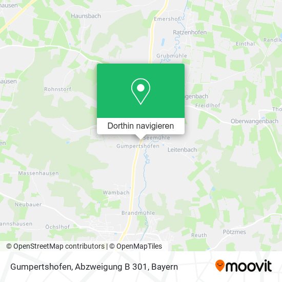 Gumpertshofen, Abzweigung B 301 Karte