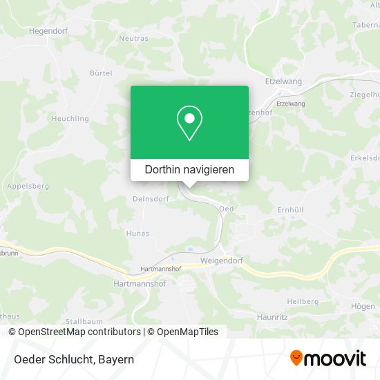 Oeder Schlucht Karte