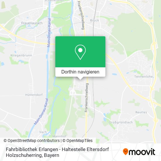 Fahrbibliothek Erlangen - Haltestelle Eltersdorf Holzschuherring Karte