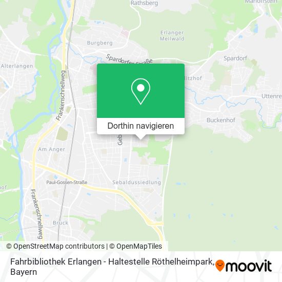 Fahrbibliothek Erlangen - Haltestelle Röthelheimpark Karte