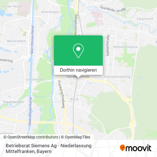 Betriebsrat Siemens Ag - Niederlassung Mittelfranken Karte