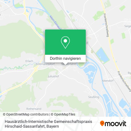 Hausärztlich-Internistische Gemeinschaftspraxis Hirschaid-Sassanfahrt Karte