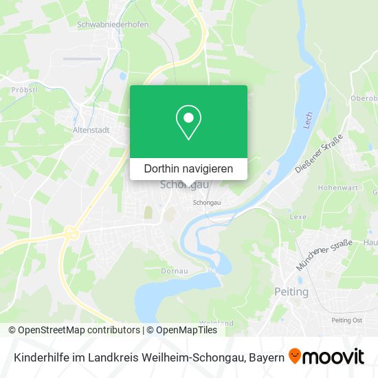 Kinderhilfe im Landkreis Weilheim-Schongau Karte