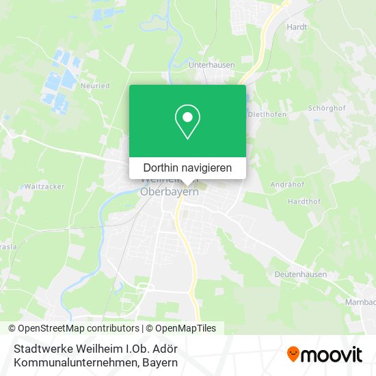 Stadtwerke Weilheim I.Ob. Adör Kommunalunternehmen Karte
