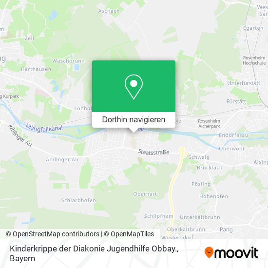 Kinderkrippe der Diakonie Jugendhilfe Obbay. Karte