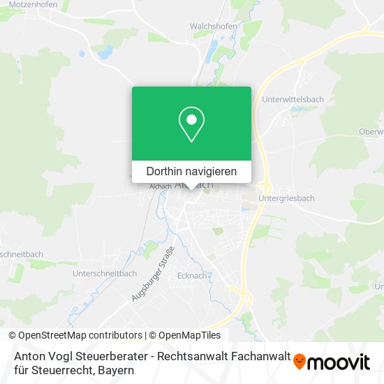 Anton Vogl Steuerberater - Rechtsanwalt Fachanwalt für Steuerrecht Karte