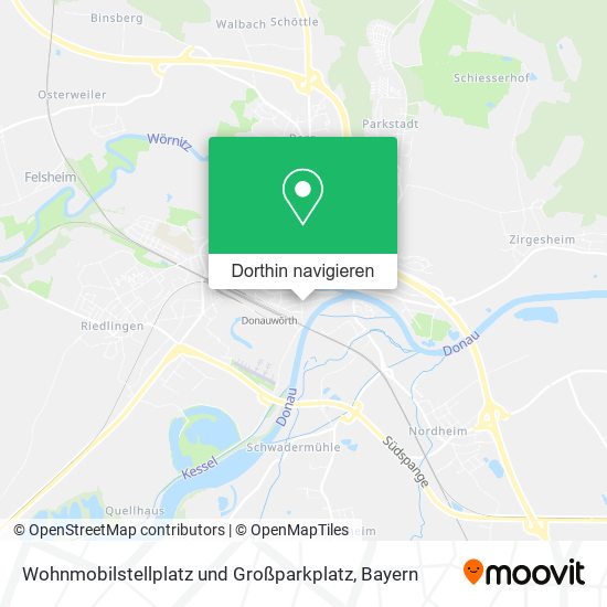 Wohnmobilstellplatz und Großparkplatz Karte