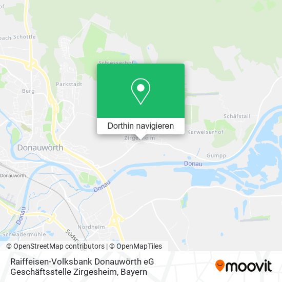 Raiffeisen-Volksbank Donauwörth eG Geschäftsstelle Zirgesheim Karte