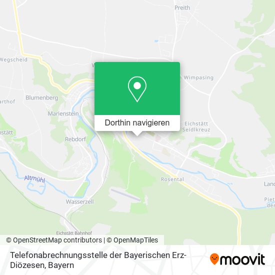 Telefonabrechnungsstelle der Bayerischen Erz-Diözesen Karte