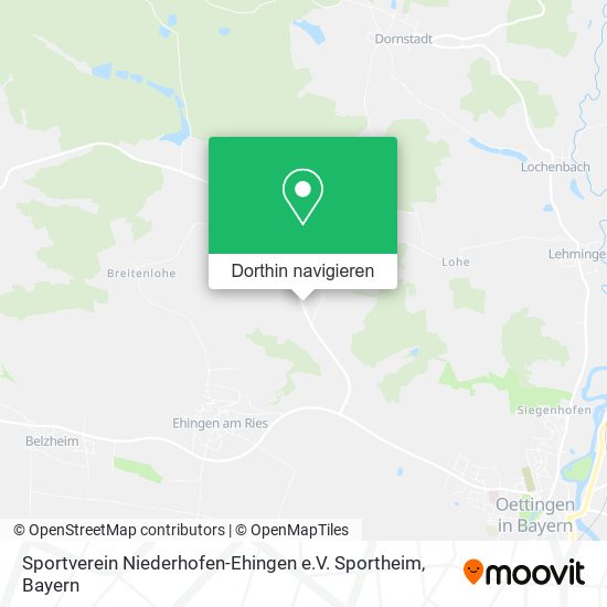 Sportverein Niederhofen-Ehingen e.V. Sportheim Karte