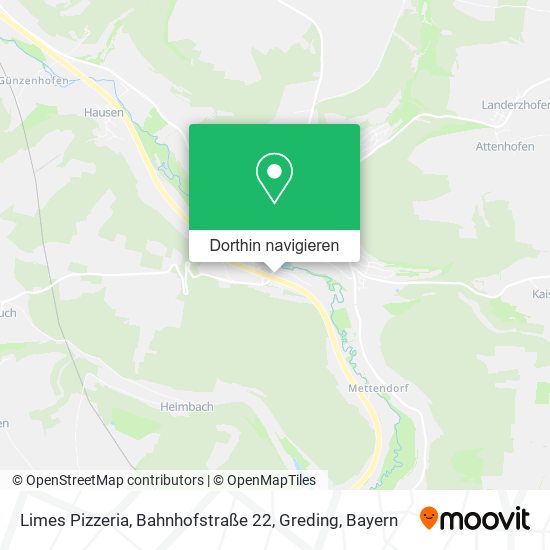 Limes Pizzeria, Bahnhofstraße 22, Greding Karte