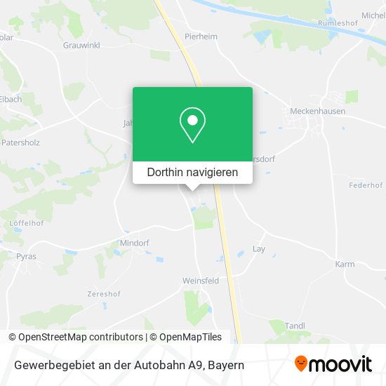 Gewerbegebiet an der Autobahn A9 Karte