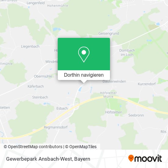 Gewerbepark Ansbach-West Karte