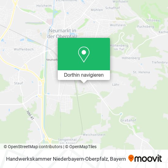 Handwerkskammer Niederbayern-Oberpfalz Karte