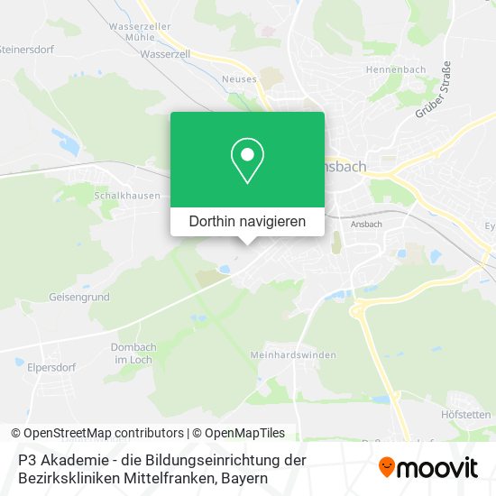 P3 Akademie - die Bildungseinrichtung der Bezirkskliniken Mittelfranken Karte