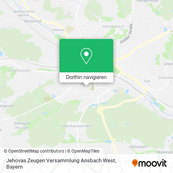 Jehovas Zeugen Versammlung Ansbach West Karte