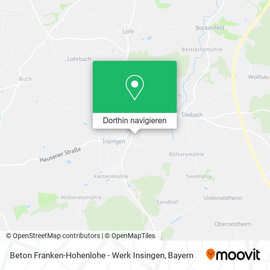 Beton Franken-Hohenlohe - Werk Insingen Karte