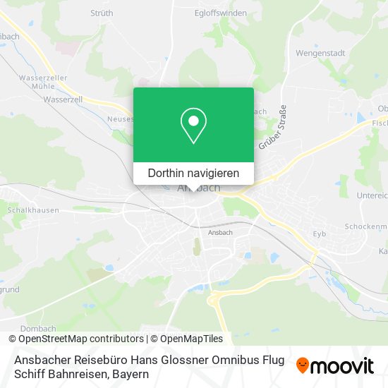 Ansbacher Reisebüro Hans Glossner Omnibus Flug Schiff Bahnreisen Karte